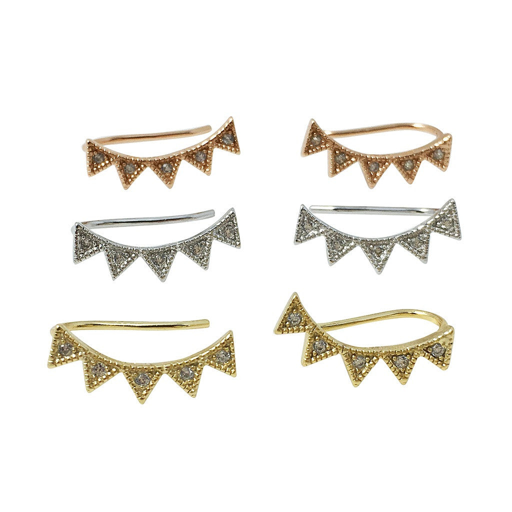 Mountain ear jacket earrings