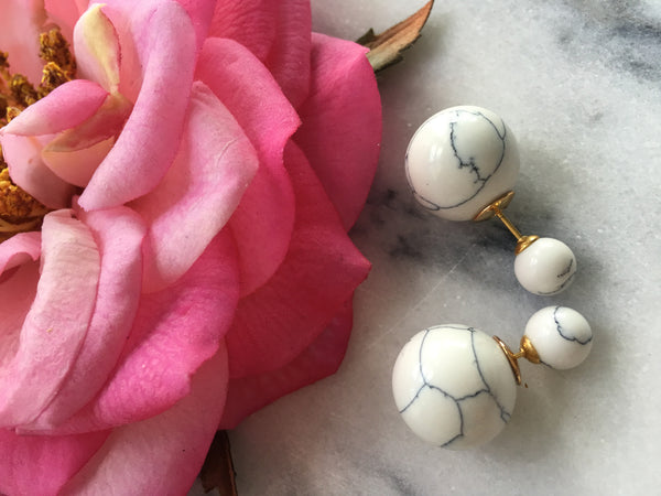 Marble double earrings